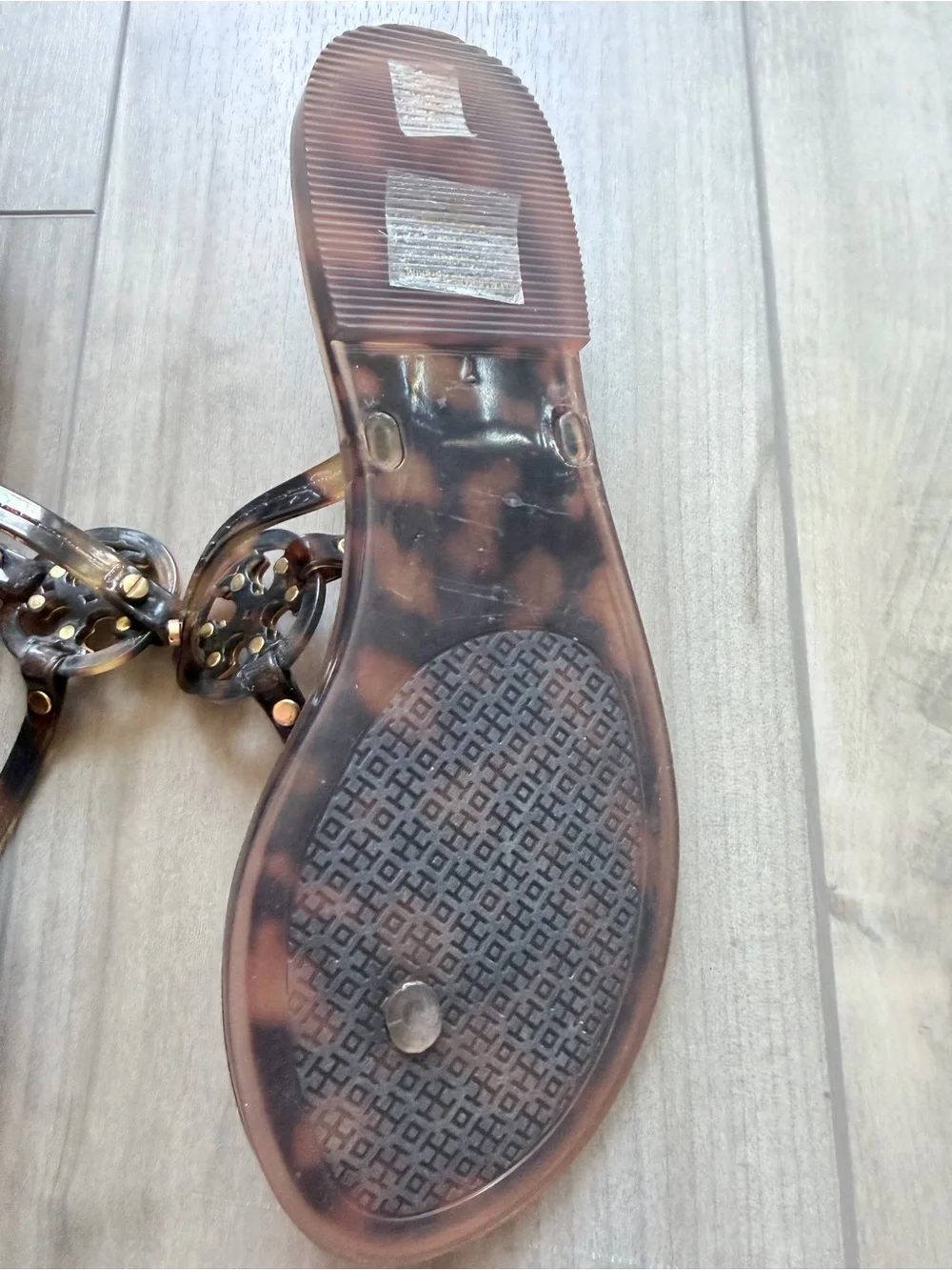 Tory Burch Tortoise Mini Miller Jelly Sandals